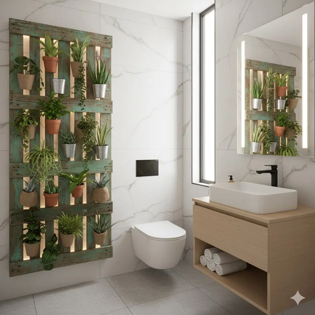 Cómo hacer un jardín vertical interior en casa 12 jardin vertical casa baño