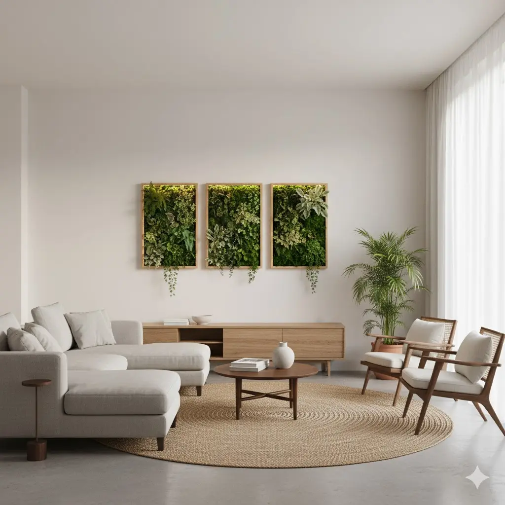 Cómo hacer un jardín vertical interior en casa 11 jardin vertical interior salon