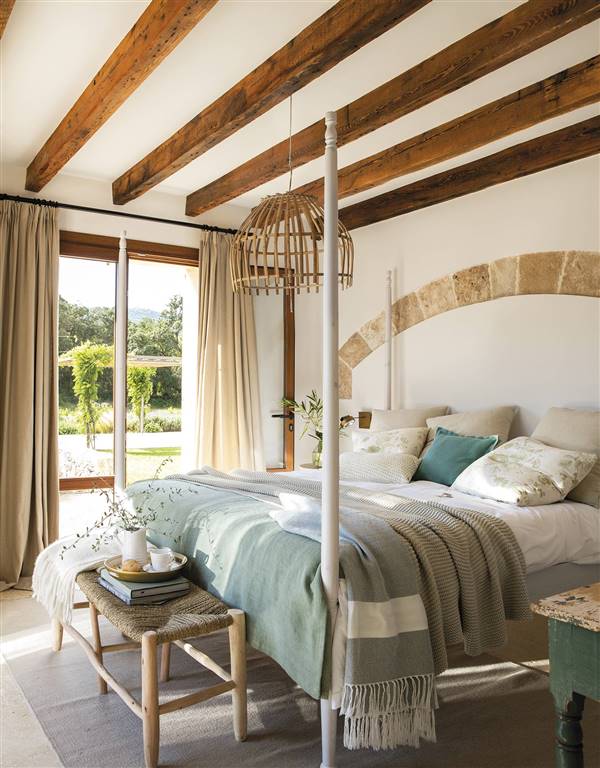 materiales naturales e ideas para saber como decorar un dormitorio rustico