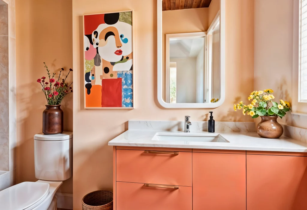 baños pequeños decorados con plantas para que parezcan más grandes