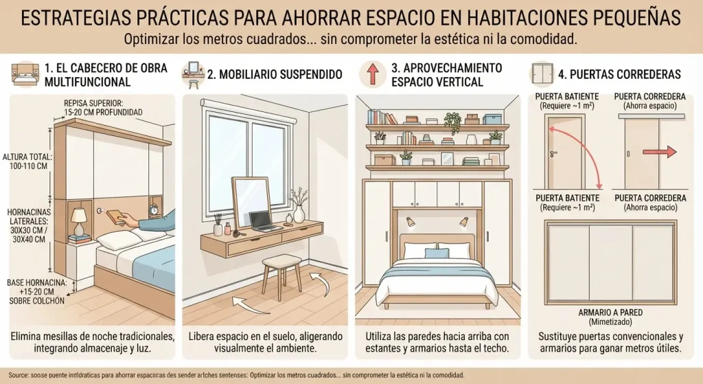 Ideas para ahorrar espacio en dormitorios pequeños 2 dormitorio pequeño ideas decoración